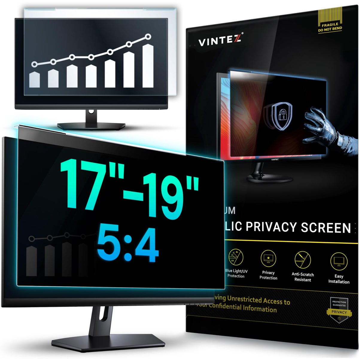 VINTEZ VINTEZ Acrylic Computer Privacy Screen Filter 15.3inch x 12.6inch ZE0008FFEDA255AC533F0Z